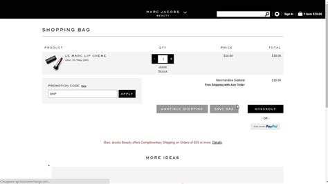 promo codes for marc jacobs.